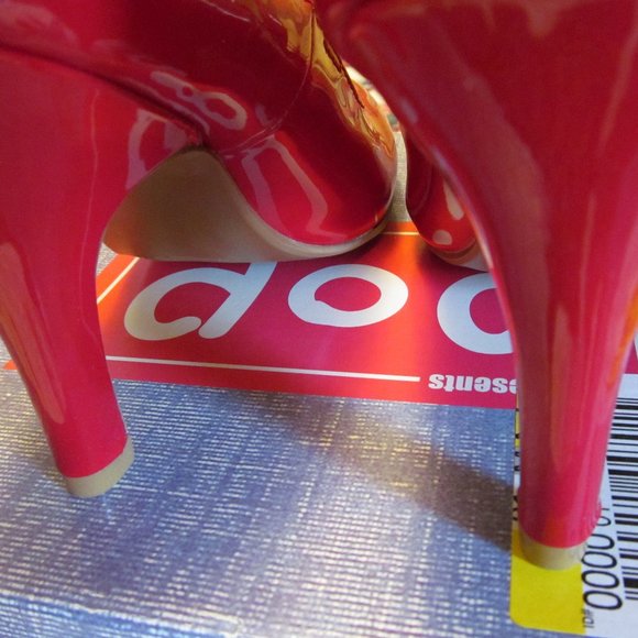 Pop Red Patent Heels Mary Jane Pumps w Bow - Picture 6 of 15